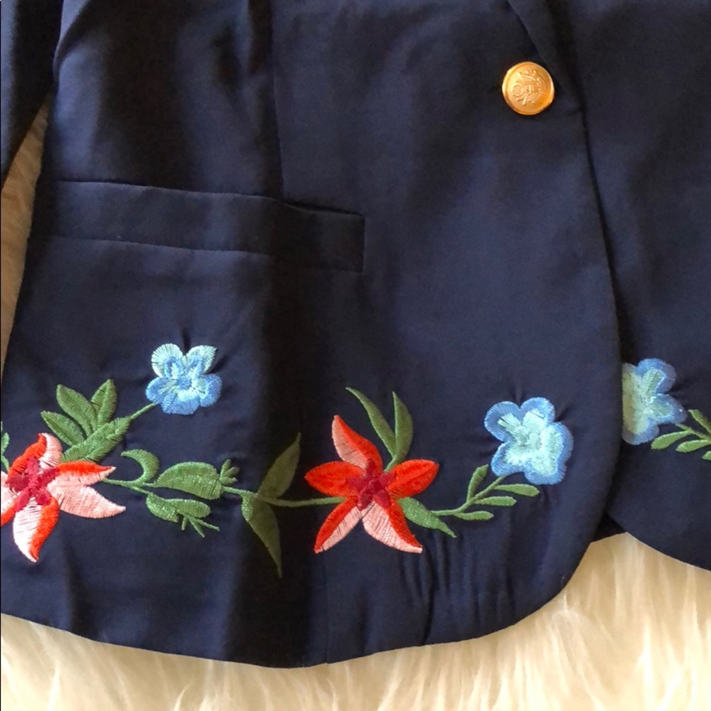 NAVY FLORAL BLAZER - Picture 5 of 7